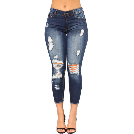 Damen Skinny Jeans mit angesagtem Destroyed-Look EB