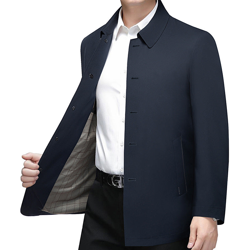 Herren Kurzmantel mit minimalistischer Optik und kariertem Innenfutter EB