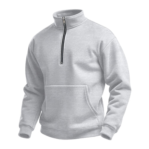 Herren Fleece-Pullover mit Stehkragen und praktischer Kängurutasche EB