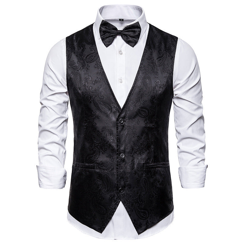 Herren elegante Anzugweste mit feinem Paisleymuster EB