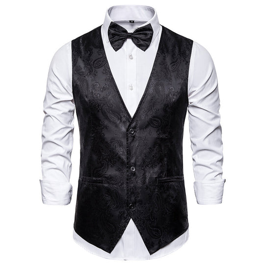 Herren elegante Anzugweste mit feinem Paisleymuster EB