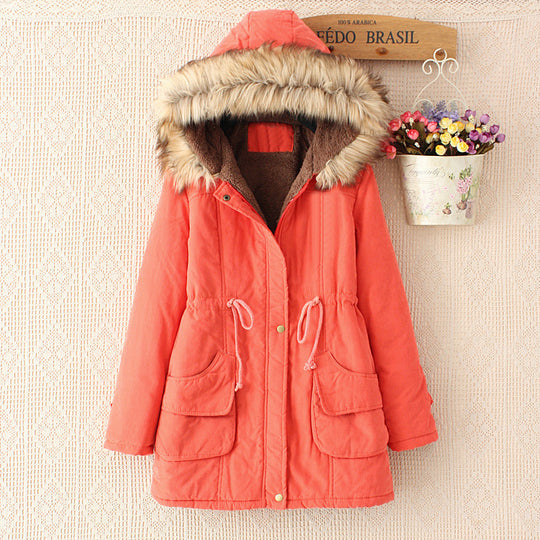 Damen gesteppte Übergangsjacke mit faux Pelzkragen und praktischen Taschen EB