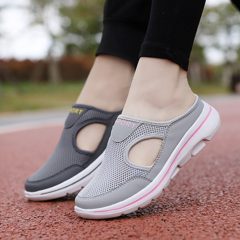 Damen nan atmungsaktive Netzgewebe-Slipper mit ergonomischem Komfortfußbett EB