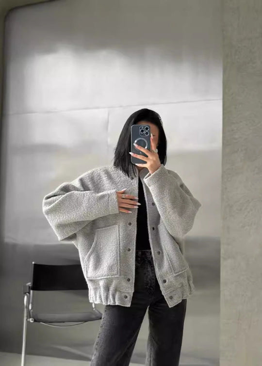 EB | Oversized Fleece Druckknopfjacke