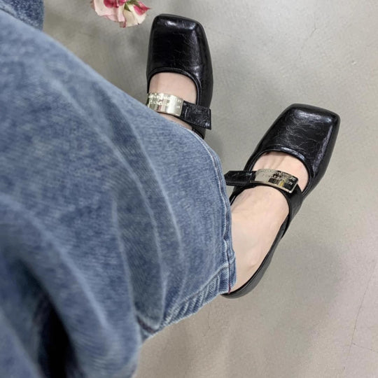 Damen Ballerinas mit modischem Riemchenverschluss und bequemem Fußbett EB