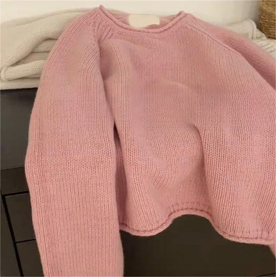 Damen Gemütlicher Oversized Pullover aus hochwertiger Baumwolle mit Rippdetails EB