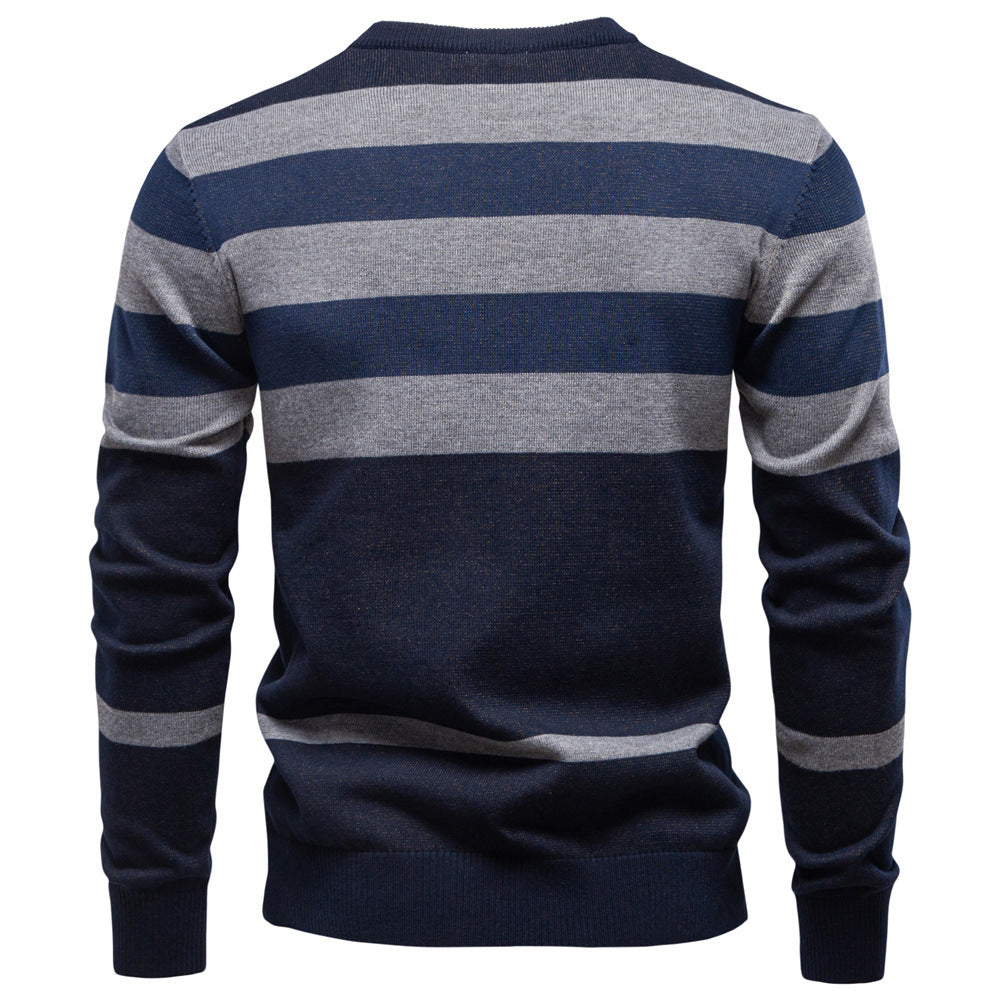 Herren Langarm Pullover mit modernem Karo-Muster und weichem Strick EB
