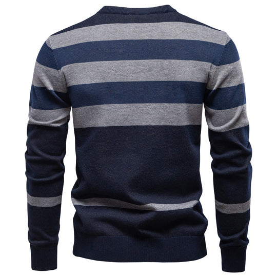 Herren Langarm Pullover mit modernem Karo-Muster und weichem Strick EB