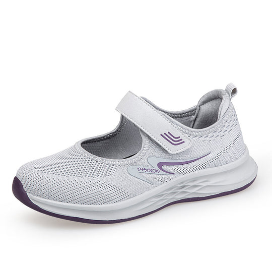 Damen Sportliche Slip-On Sneakers mit verstellbarem Klettverschluss EB
