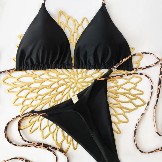 Damen Bikini-Set mit trendigem Animal-Print und modischem Schleifen-Detail EB