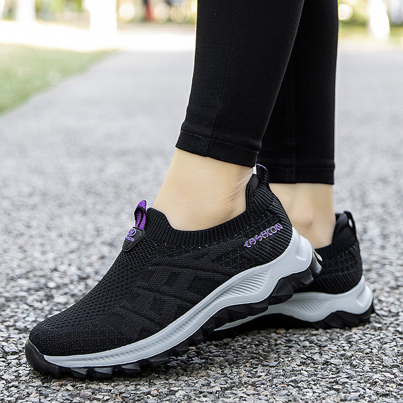 Damen Komfortable Slip-On Laufschuhe mit atmungsaktivem Obermaterial EB