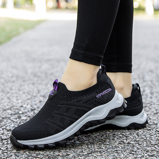 Damen Komfortable Slip-On Laufschuhe mit atmungsaktivem Obermaterial EB