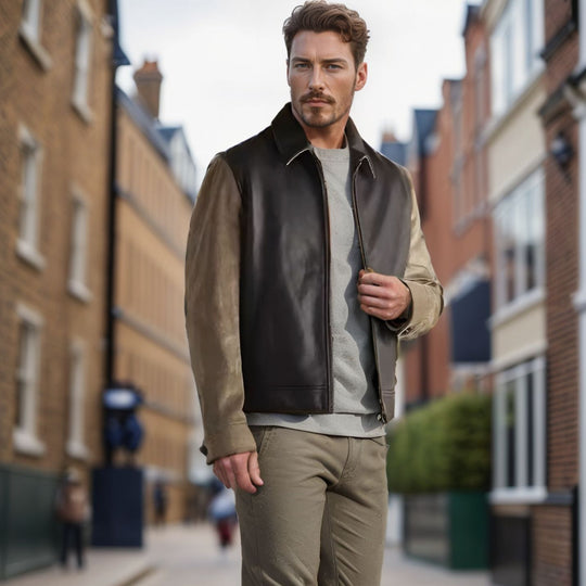 Herren modische Hybridjacke mit strukturierten Ärmeln EB