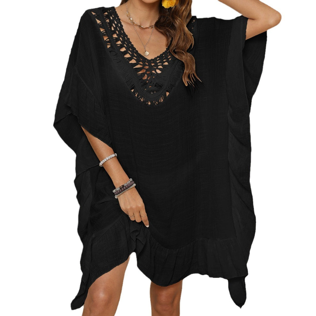 Damen eleganter kaftan mit feiner Häkelspitze EB