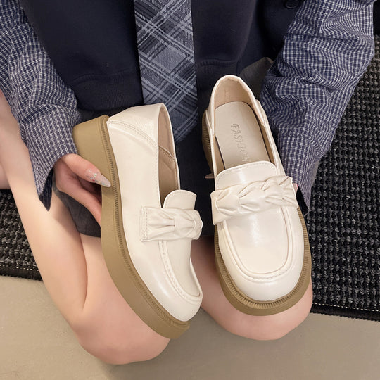 Damen elegante Loafer mit Knoten-Detail und komfortabler Plateausohle EB
