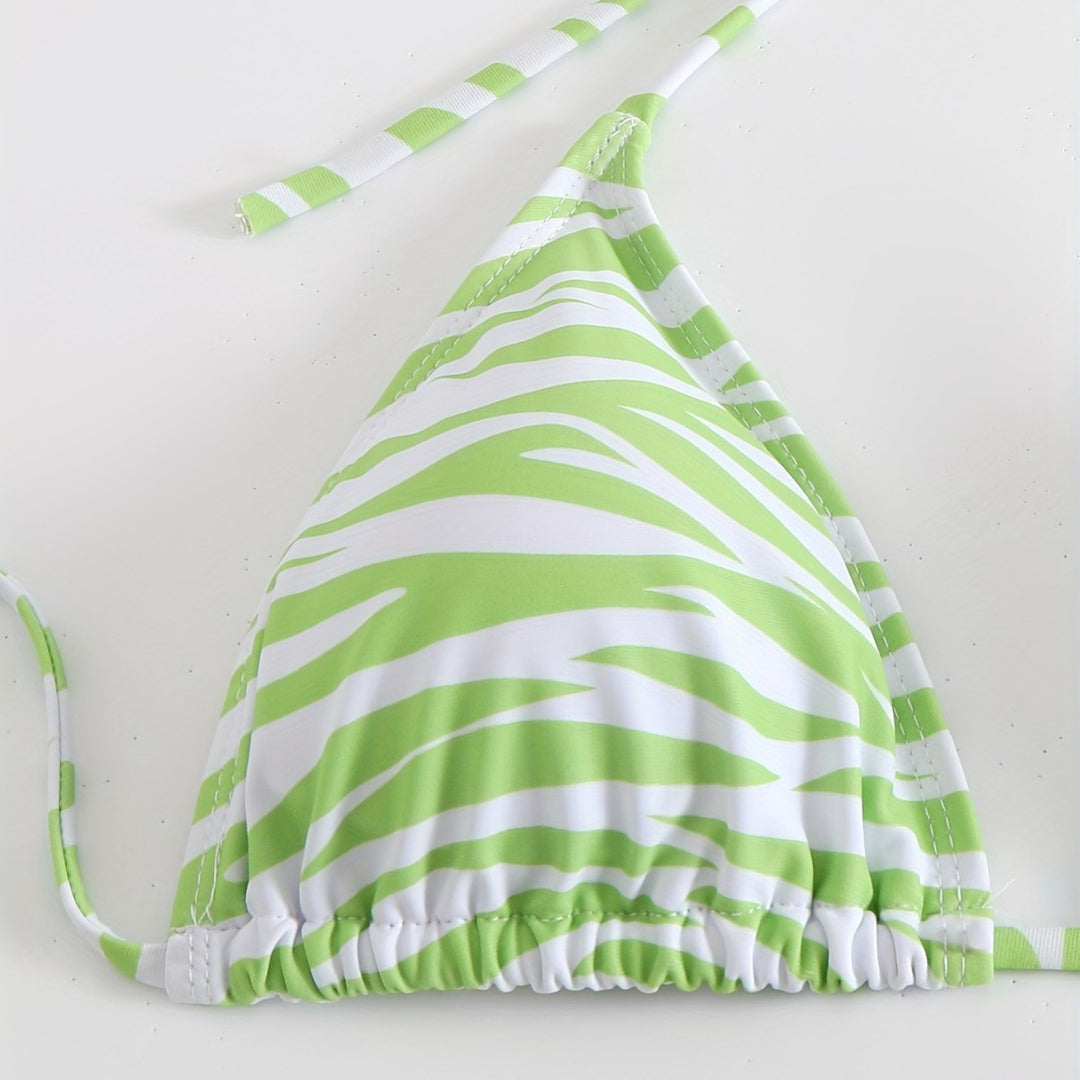 Damen Triangel-Bikini Set mit modischer Wickeltunika EB