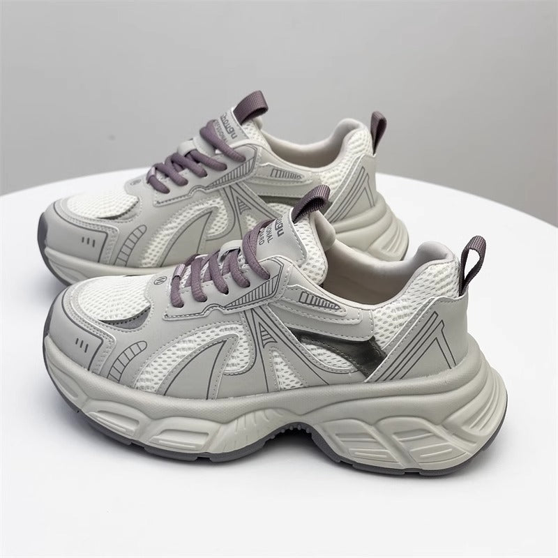 Damen Sportliche Sneakers mit atmungsaktiver Mesh-Oberfläche und gepolsterter Sohle EB