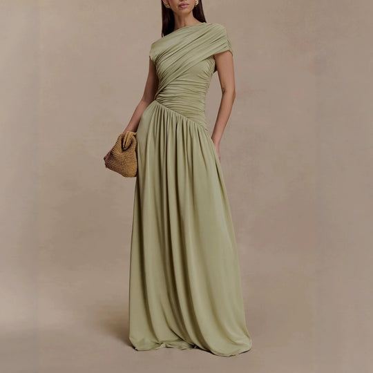 Damen Elegantes Abendkleid mit asymmetrischen Rüschendetails EB