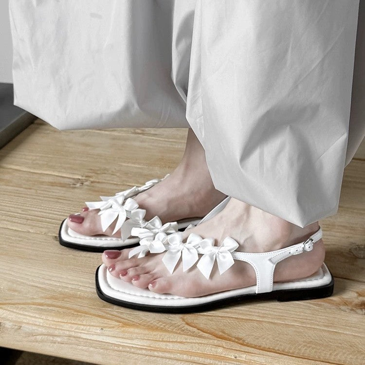 Damen Slingback-Sandaletten mit dekorativem Schleifen-Design EB