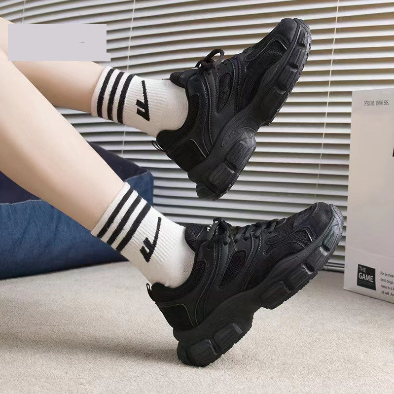 Damen Bequeme Sport Sneakers mit dicker Sohle EB
