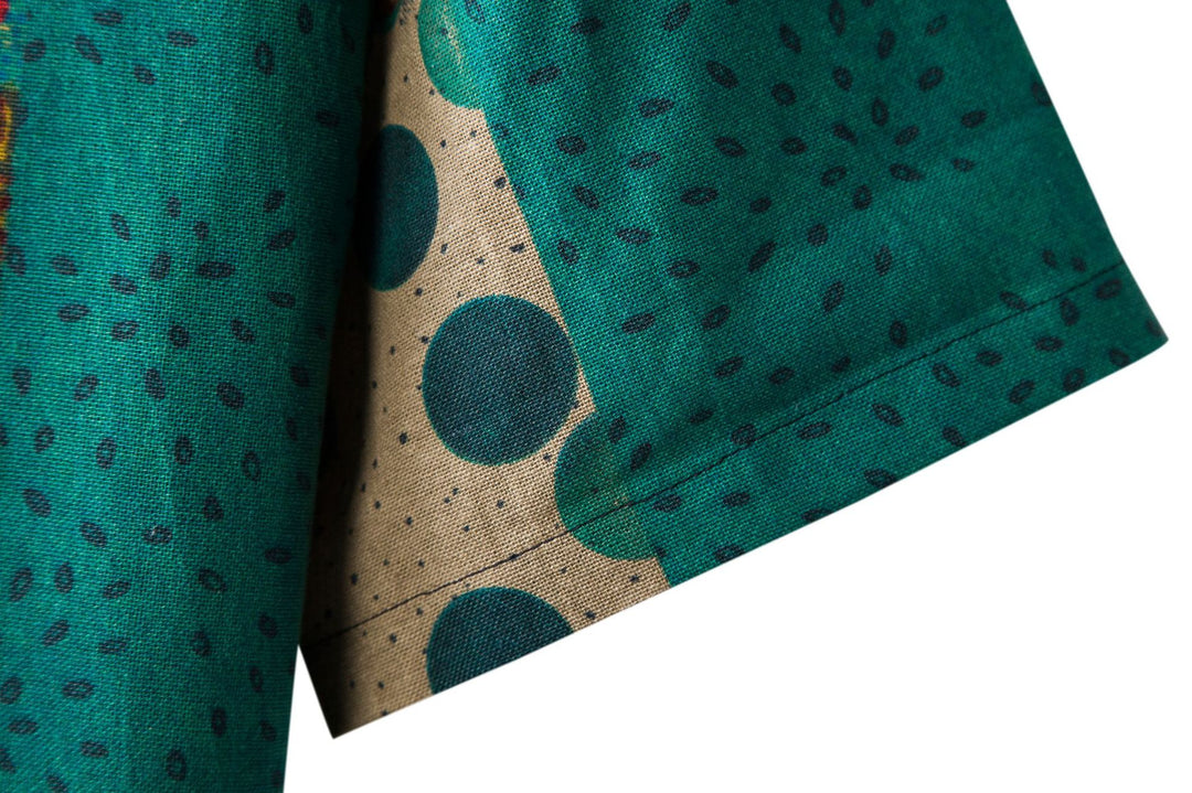Herren Kurzarmhemd mit einzigartigem Patchwork-Muster und praktischem Knopfverschluss EB