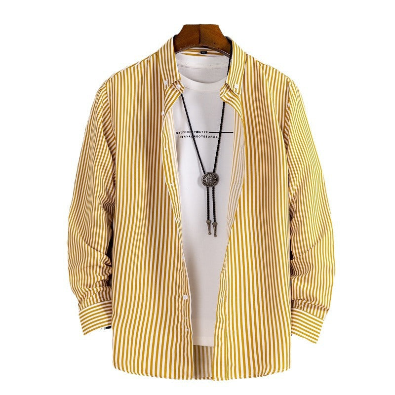 Herren nan lässige Hemdjacke aus leichter Baumwollmischung mit Button-Down-Kragen EB