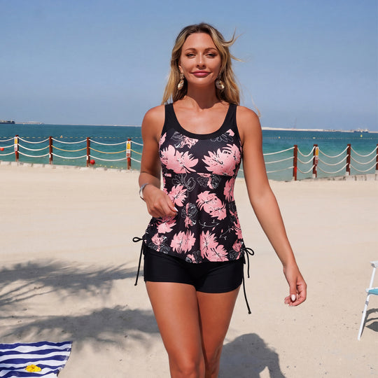 Damen Sportliche Badeoberteil mit integriertem Shorts EB