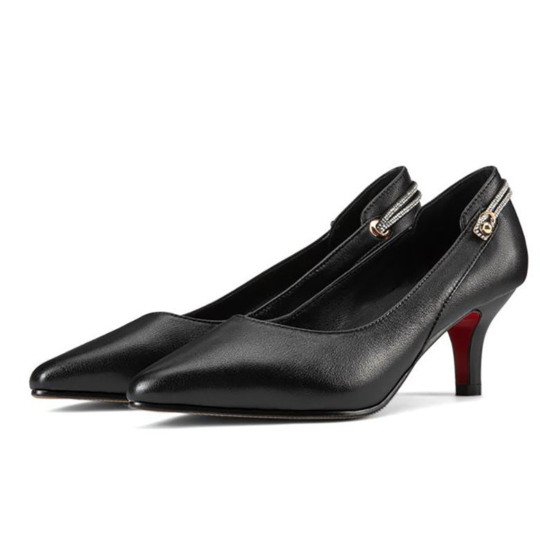 Damen Elegante Pumps mit schickem Riemchen und komfortablem Blockabsatz EB
