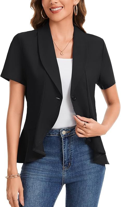 Damen schicke Blazerjacke mit asymmetrischem Schnitt EB