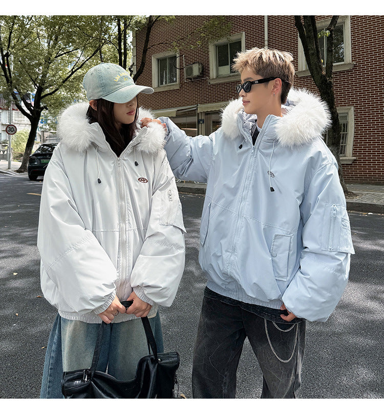 Damen Sportliche Winterjacke mit abnehmbarem Kunstfellkragen und praktischen Taschen EB