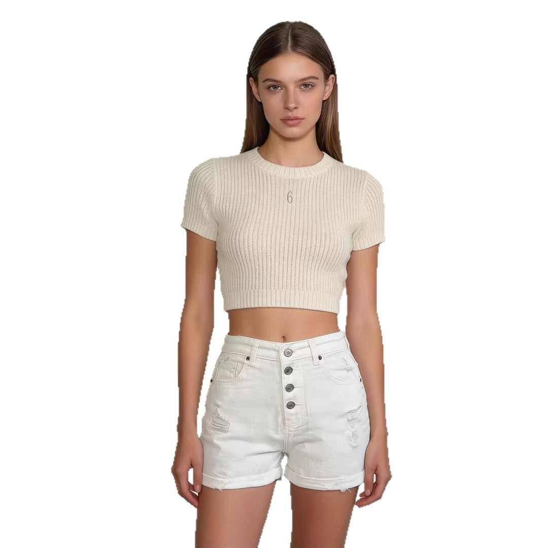 Damen cropped Denim-Jacke mit zwei Taschen EB