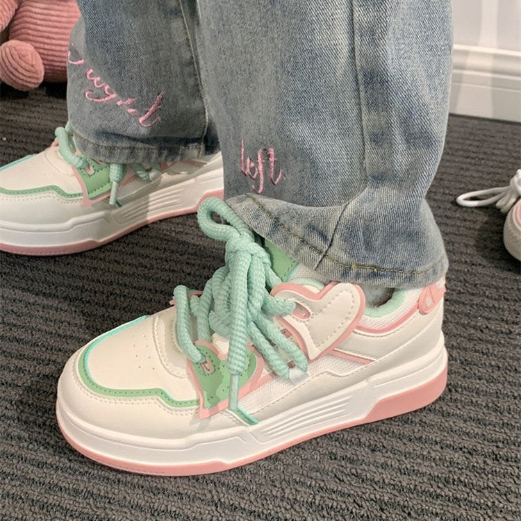 Damen Trendige Freizeitsneakers mit elastischen Schnürsenkeln und dämpfender Sohle EB