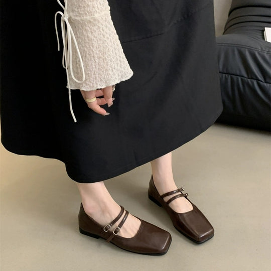 Damen elegante Mary Jane Ballerinas mit modischen Riemchen EB