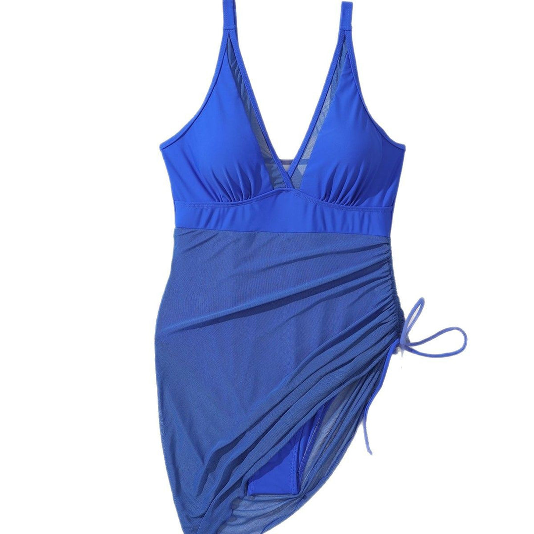 Damen Badeanzug mit verstellbarem Wickelrock EB