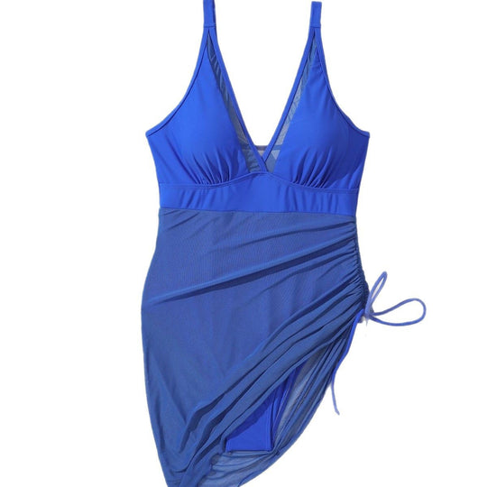 Damen Badeanzug mit verstellbarem Wickelrock EB
