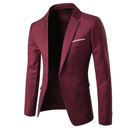 Herren nan taillierter Anzugblazer mit schmalem Revers und Einreiher-Schnitt EB