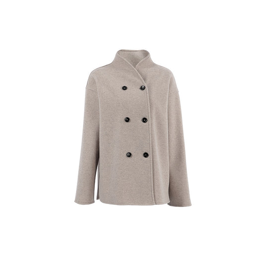 Damen Oversized Wolljacke mit doppelter Knopfleiste EB