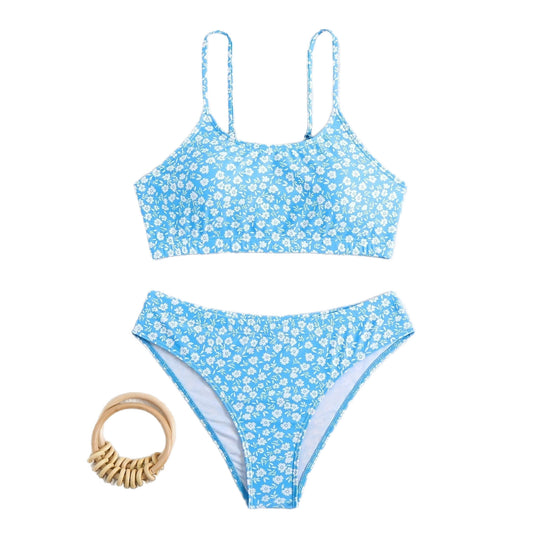 Damen Blumiger Hochsitzt-Bikini EB