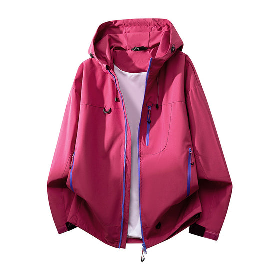 Damen technische Outdoorjacke mit multifunktionalen Taschen und verstellbarem Kapuzensystem EB