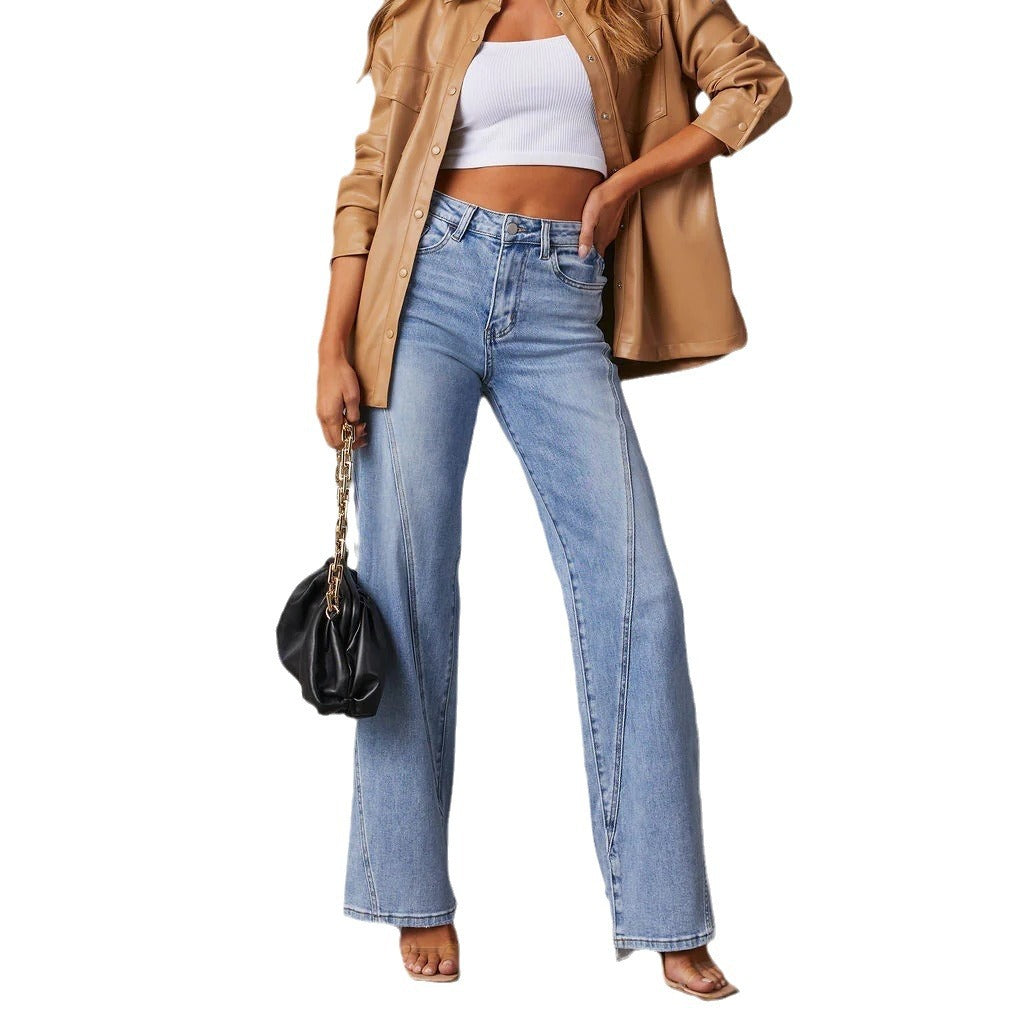 Damen Hochtaillierte Flared Jeans EB