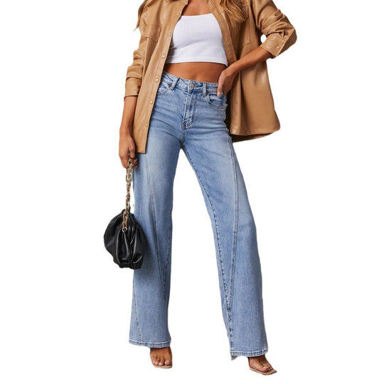 Damen Hochtaillierte Flared Jeans EB