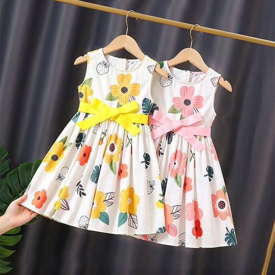 Mädchen Sommerkleid mit buntem Punkten-Design EB