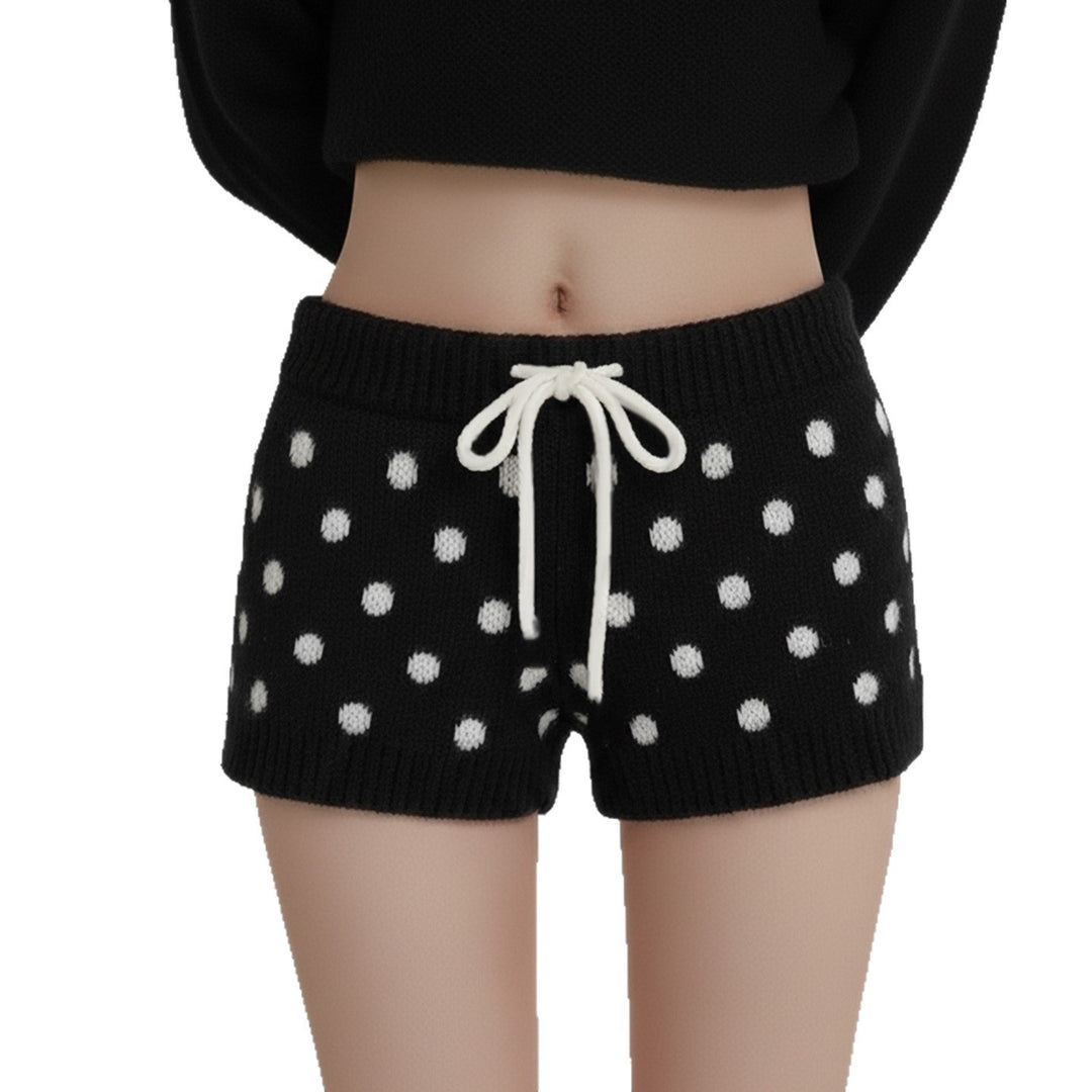Damen Sportliche Kurze Hose mit gepunktetem Design und verstellbarem Bund EB