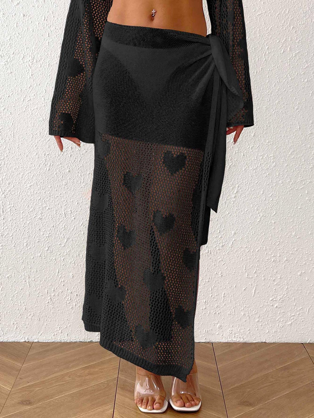 Damen transparenter Häkel-Strandsarong EB