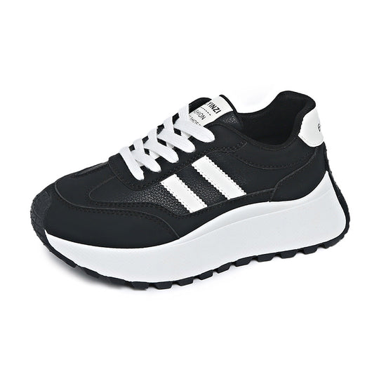 Damen sportliche Plateau Sneakers mit atmungsaktiver Mesh-Oberfläche EB