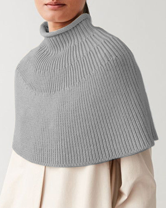 Damen Strickcape mit hochgeschlossenem Kragen EB