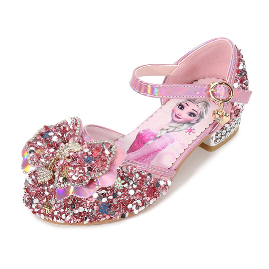 Mädchen Glitzernde Ballerinas mit Blumen- und Strassverzierung EB