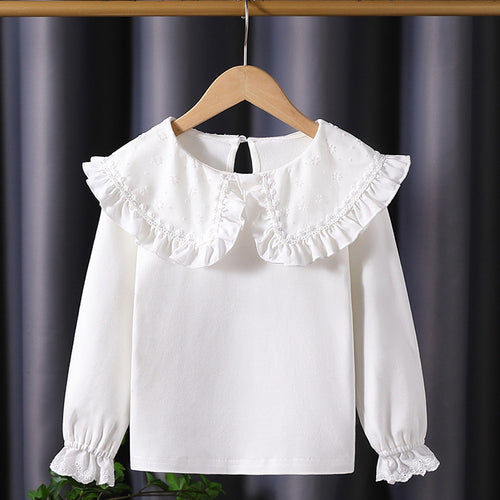 Damen Bluse mit großem Rüschenkragen EB