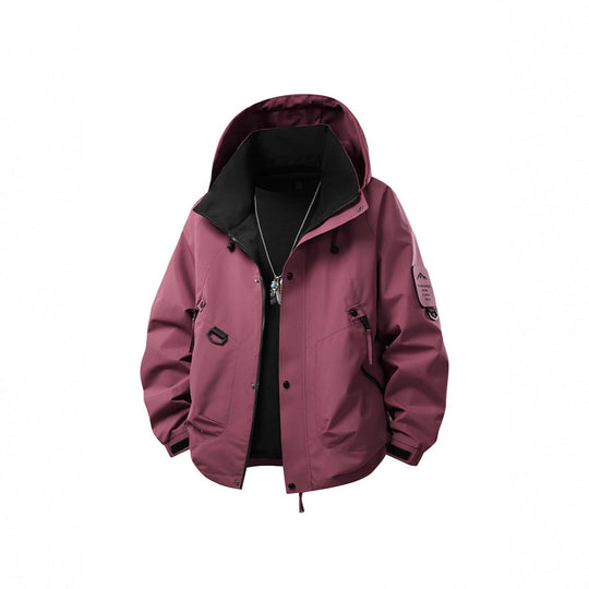 Herren Wasserdichte Outdoor‑Utility‑Regenjacke mit Kapuze, Mehrfachtaschen und verstellbarem Saum EB