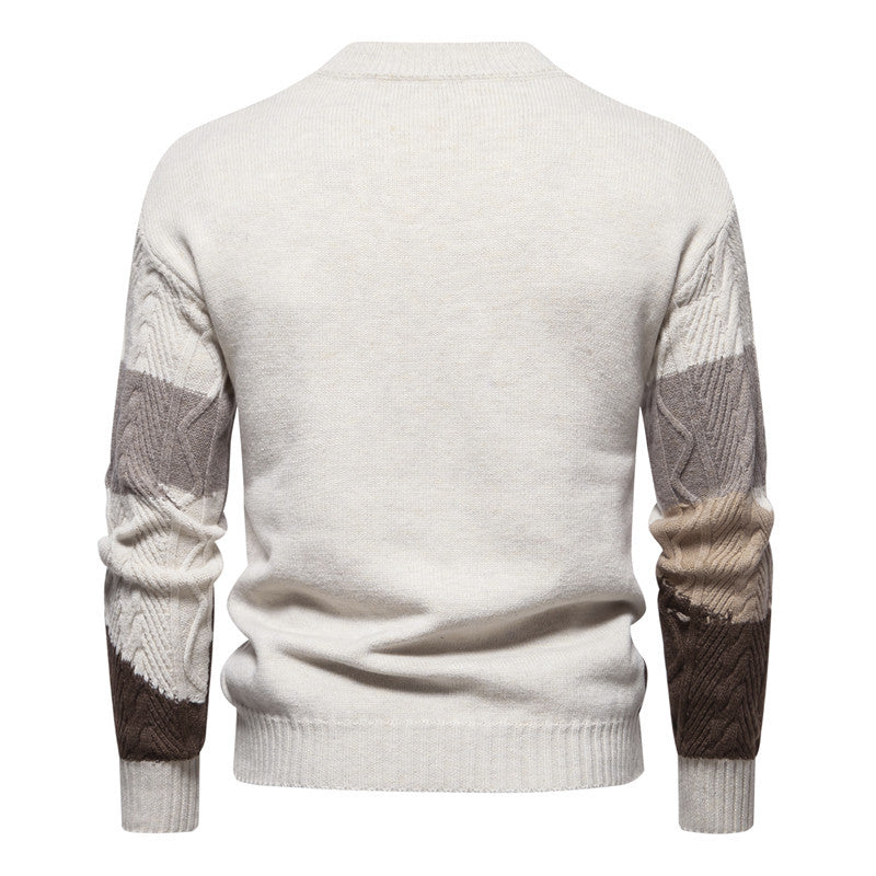 Herren Strickpullover mit modernem Zopfdesign und grafischen Akzenten EB